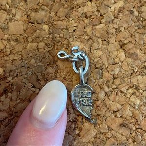 Vintage Sterling 1/2 Best Friends Heart Charm